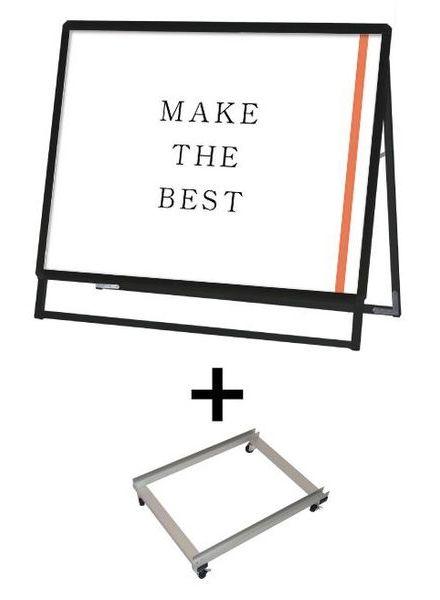 常磐精工 ポスタースタンド ポスターグリップスタンド看板 屋内用 B1横ロウ片面ブラック アームキャスターセット PGSK-B1YLKB-KSET|【店舗用品】