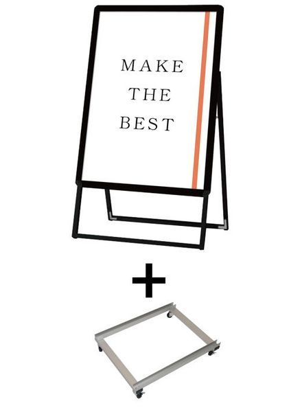 常磐精工 ポスタースタンド ポスターグリップスタンド看板 屋内用 B2片面ブラック アームキャスターセット PGSK-B2KB-KSET|【店舗用品】