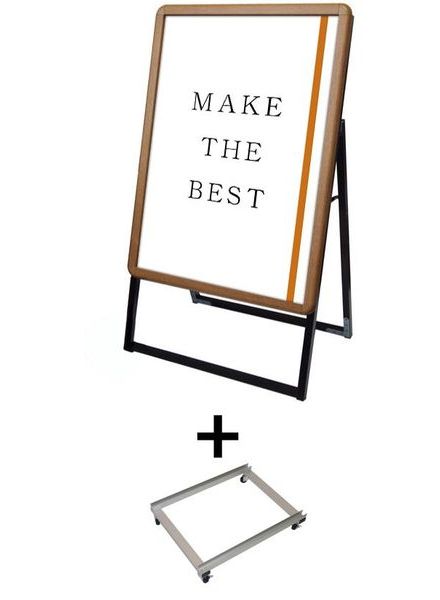 常磐精工 ポスタースタンド ポスターグリップスタンド看板 屋内用 B2 片面 木目 アームキャスターセット PGSK-B2KM-KSET|【店舗用品】