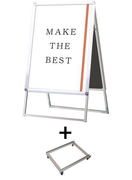 常磐精工 ポスタースタンド ポスターグリップスタンド看板 屋内用 B2両面シルバー アームキャスターセット PGSK-B2RS-KSET|【店舗用品】