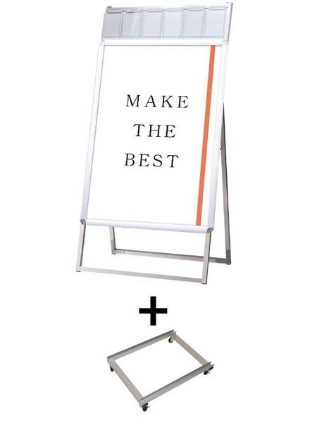 常磐精工 ポスタースタンド ポスターグリップスタンド看板パンフレットケース付(屋内用) B1片面シルバー アームキャスターセット PGSKP-B1KS-KSET|【店舗用品】