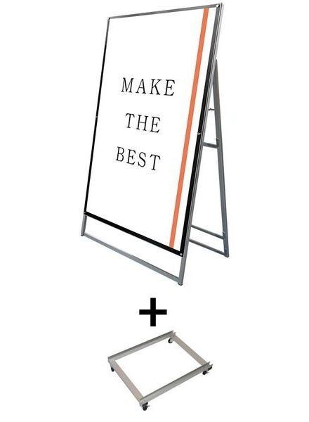 常磐精工 ポスタースタンド ポスター用スタンド看板 A0片面ブラック アームキャスターセット PSSK-A0KB-KSET|【店舗用品】