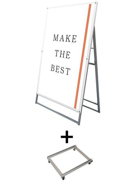 常磐精工 ポスタースタンド ポスター用スタンド看板 A0片面ホワイト アームキャスターセット PSSK-A0KW-KSET|【店舗用品】