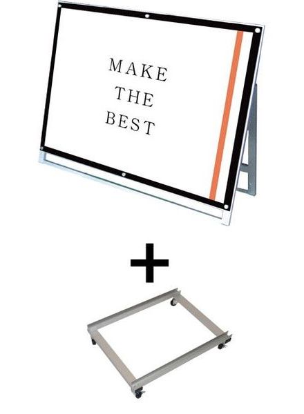 常磐精工 ポスタースタンド ポスター用スタンド看板 A0横ロウ片面ブラック アームキャスターセット PSSK-A0YLKB-KSET|【店舗用品】