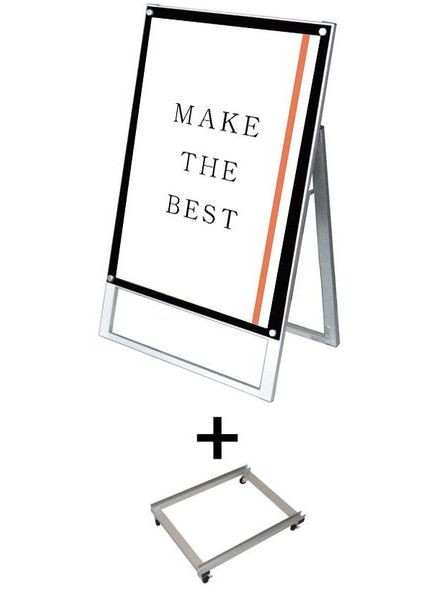 常磐精工 ポスタースタンド ポスター用スタンド看板 A1片面ブラック アームキャスターセット PSSK-A1KB-KSET|【店舗用品】