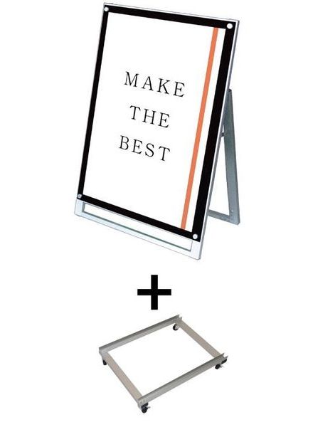 常磐精工 ポスタースタンド ポスター用スタンド看板 A1ロウ片面ブラック アームキャスターセット PSSK-A1LKB-KSET|【店舗用品】