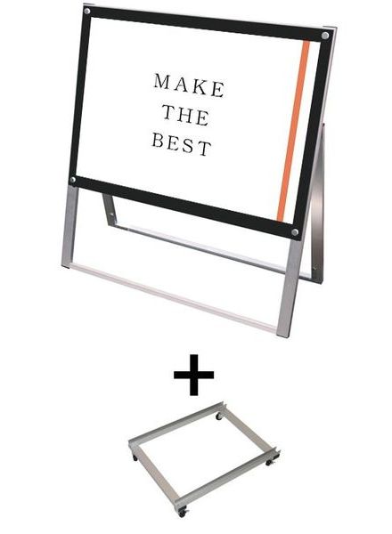 常磐精工 ポスタースタンド ポスター用スタンド看板 A1横片面ブラック アームキャスターセット PSSK-A1YKB-KSET|【店舗用品】