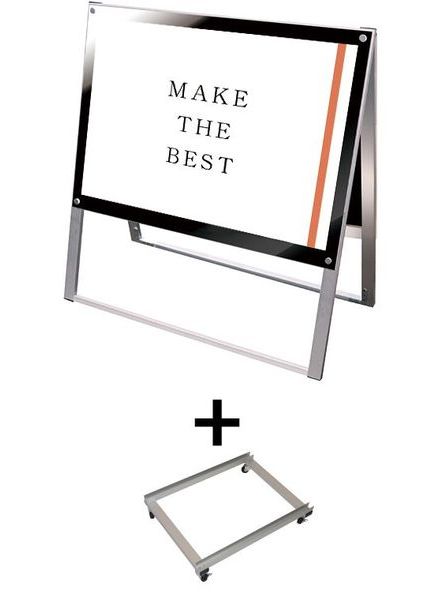 常磐精工 ポスタースタンド ポスター用スタンド看板 A1横両面ブラック アームキャスターセット PSSK-A1YRB-KSET|【店舗用品】