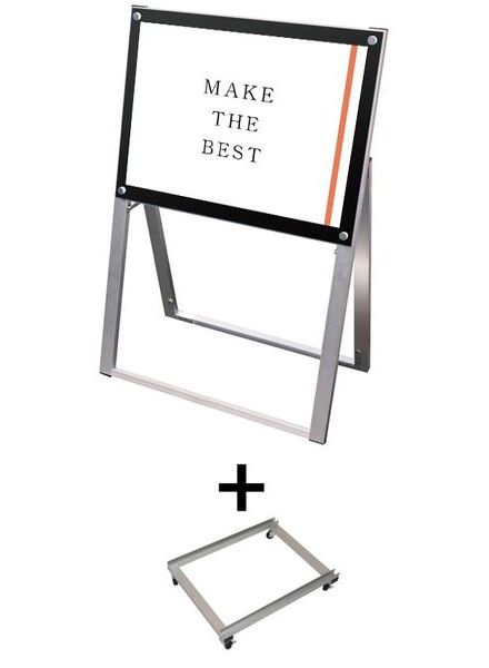 常磐精工 ポスタースタンド ポスター用スタンド看板 A2横片面ブラック アームキャスターセット PSSK-A2YKB-KSET|【店舗用品】