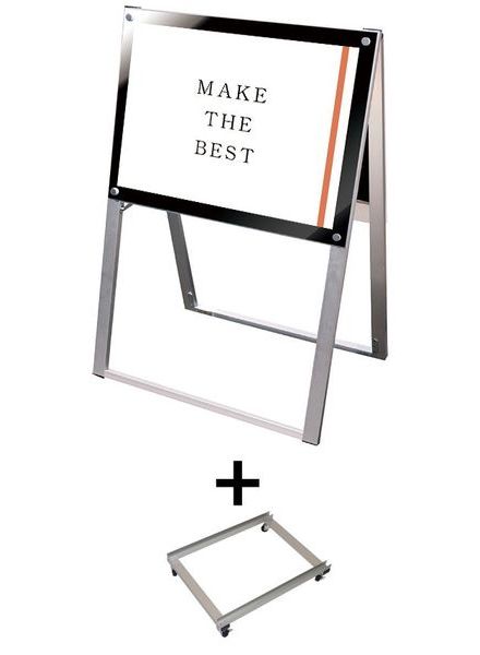 常磐精工 ポスタースタンド ポスター用スタンド看板 A2横両面ブラック アームキャスターセット PSSK-A2YRB-KSET|【店舗用品】