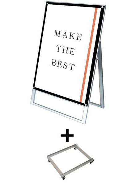 常磐精工 ポスタースタンド ポスター用スタンド看板 B1片面ブラック アームキャスターセット PSSK-B1KB-KSET|【店舗用品】