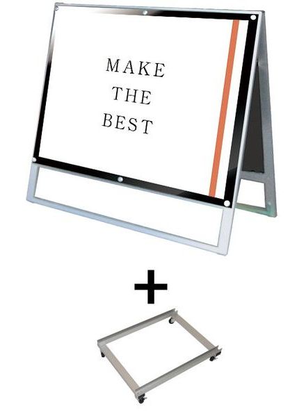 常磐精工 ポスタースタンド ポスター用スタンド看板 B1横ロウ両面ブラック アームキャスターセット PSSK-B1YLRB-KSET|【店舗用品】