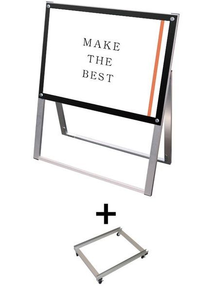 常磐精工 ポスタースタンド ポスター用スタンド看板 B2横片面ブラック アームキャスターセット PSSK-B2YKB-KSET|【店舗用品】