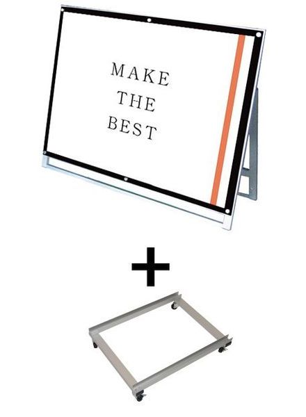 常磐精工 ポスタースタンド ポスター用スタンド看板マグネジ A0横ロウ片面ブラック アームキャスターセット PSSKMN-A0YLKB-KSET|【店舗用品】