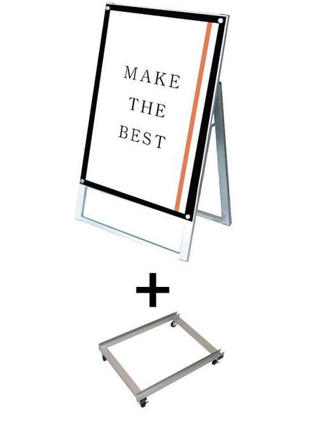 常磐精工 ポスタースタンド ポスター用スタンド看板マグネジ A1片面ブラック アームキャスターセット PSSKMN-A1KB-KSET|【店舗用品】