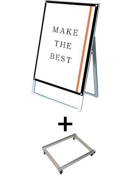 常磐精工 ポスタースタンド ポスター用スタンド看板マグネジ B1片面ブラック アームキャスターセット PSSKMN-B1KB-KSET|【店舗用品】