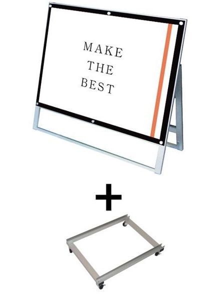 常磐精工 ポスタースタンド ポスター用スタンド看板マグネジ B1横ロウ片面ブラック アームキャスターセット PSSKMN-B1YLKB-KSET|【店舗用品】