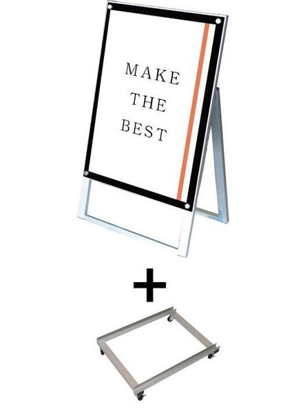 常磐精工 ポスタースタンド ポスター用スタンド看板マグネジ B2片面ブラック アームキャスターセット PSSKMN-B2KB-KSET|【店舗用品】