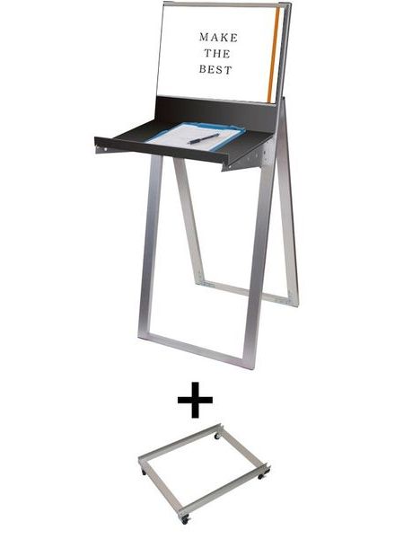 常磐精工 ディスプレイスタンド ラックスタンド看板 A3横ブラック アームキャスターセット RASK-A3YB-KSET|【店舗用品】