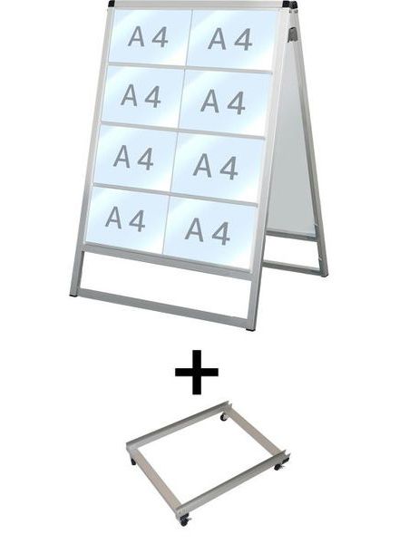 常磐精工 バリウスカードケーススタンド看板 A4横16両面 アームキャスターセット VACCSK-A4Y16R-KSET|【店舗用品】