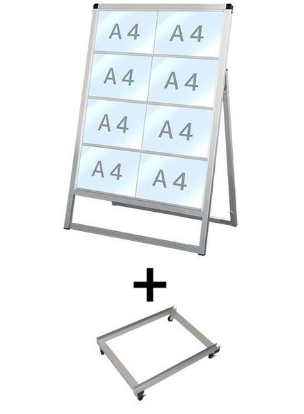常磐精工 バリウスカードケーススタンド看板 A4横8片面 アームキャスターセット VACCSK-A4Y8K-KSET|【店舗用品】