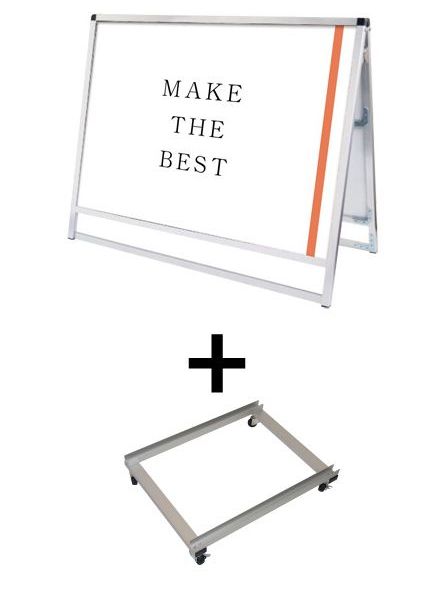 常磐精工 ポスタースタンド バリウススタンド看板 A0横ロウ両面 アームキャスターセット VASKAC-A0YLR-KSET|【店舗用品】