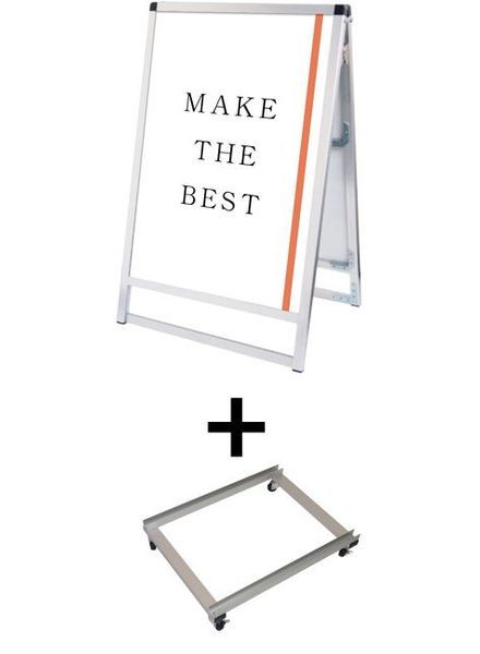 常磐精工 ポスタースタンド バリウススタンド看板 A1ロウ両面 アームキャスターセット VASKAC-A1LR-KSET|【店舗用品】