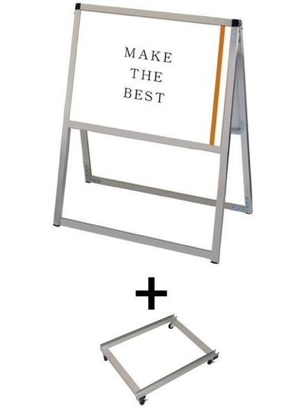 常磐精工 ポスタースタンド バリウススタンド看板 A2横両面 アームキャスターセット VASKAC-A2YR-KSET|【店舗用品】