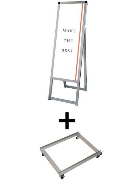 常磐精工 ポスタースタンド バリウススタンド看板 A3縦縦片面 アームキャスターセット VASKAC-A3TTK-KSET|【店舗用品】
