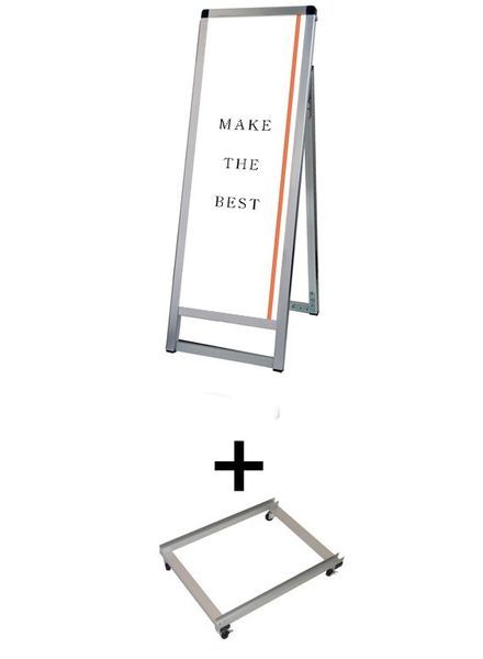 常磐精工 ポスタースタンド バリウススタンド看板 A3縦縦ロウ片面 アームキャスターセット VASKAC-A3TTLK-KSET|【店舗用品】