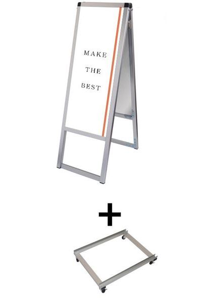 常磐精工 ポスタースタンド バリウススタンド看板 A3縦縦両面 アームキャスターセット VASKAC-A3TTR-KSET|【店舗用品】