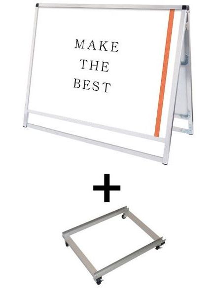 常磐精工 ポスタースタンド バリウススタンド看板 B1横ロウ両面 アームキャスターセット VASKAC-B1YLR-KSET|【店舗用品】