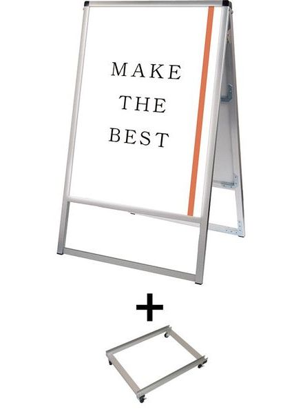 常磐精工 ポスタースタンド バリウススタンド看板LED A1両面 アームキャスターセット VASKLED-A1R-KSET|【店舗用品】