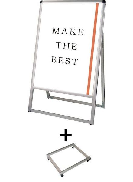 常磐精工 ポスタースタンド バリウススタンド看板LED A2片面 アームキャスターセット VASKLED-A2K-KSET|【店舗用品】