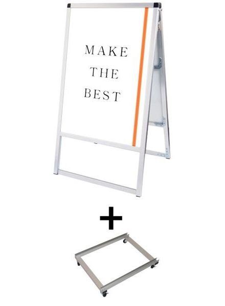 常磐精工 ポスタースタンド バリウススタンド看板LED A2両面 アームキャスターセット VASKLED-A2R-KSET|【店舗用品】