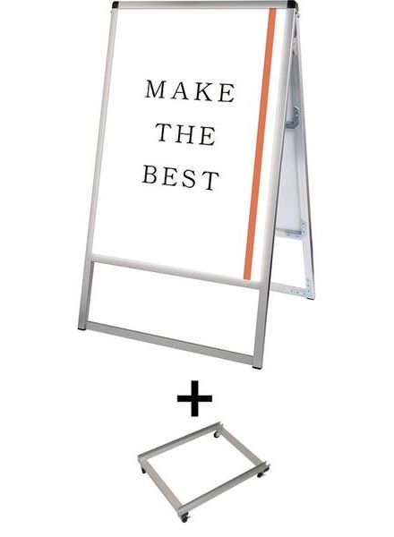 常磐精工 ポスタースタンド バリウススタンド看板LED B2両面 アームキャスターセット VASKLED-B2R-KSET|【店舗用品】