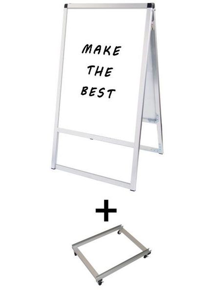 常磐精工 マーカースタンド バリウススタンド看板 ホワイトボード A1両面 アームキャスターセット VASKWB-A1R-KSET|【店舗用品】