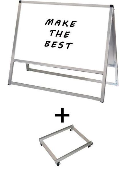 常磐精工 マーカースタンド バリウススタンド看板 ホワイトボード A1横両面 アームキャスターセット VASKWB-A1YR-KSET|【店舗用品】