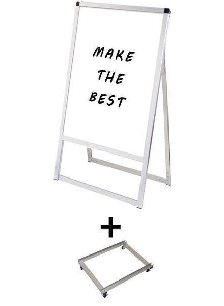 常磐精工 マーカースタンド バリウススタンド看板 ホワイトボード A2片面 アームキャスターセット VASKWB-A2K-KSET|【店舗用品】