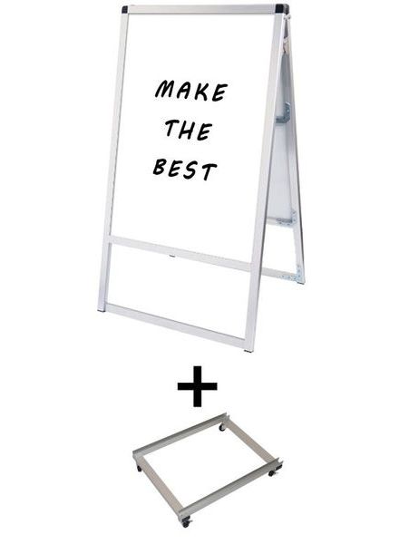 常磐精工 マーカースタンド バリウススタンド看板 ホワイトボード A2両面 アームキャスターセット VASKWB-A2R-KSET|【店舗用品】