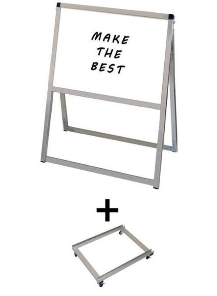 常磐精工 マーカースタンド バリウススタンド看板 ホワイトボード A2横片面 アームキャスターセット VASKWB-A2YK-KSET|【店舗用品】