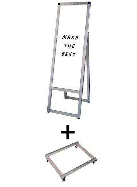 常磐精工 マーカースタンド バリウススタンド看板 ホワイトボード A3縦縦片面 アームキャスターセット VASKWB-A3TTK-KSET|【店舗用品】