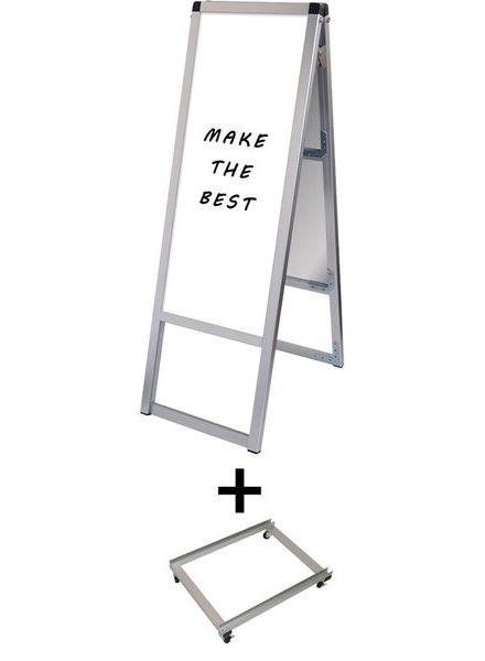 常磐精工 マーカースタンド バリウススタンド看板 ホワイトボード A3縦縦両面 アームキャスターセット VASKWB-A3TTR-KSET|【店舗用品】