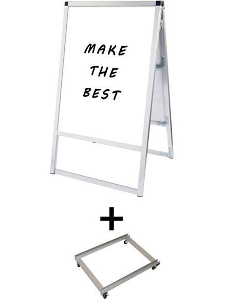 常磐精工 マーカースタンド バリウススタンド看板 ホワイトボード B1両面 アームキャスターセット VASKWB-B1R-KSET|【店舗用品】