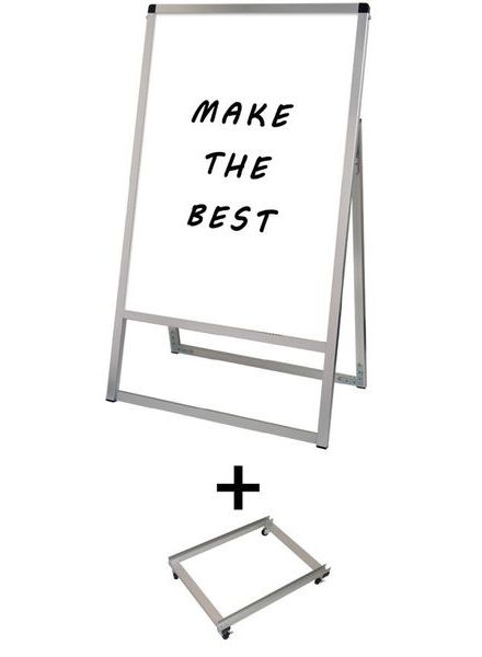 常磐精工 マーカースタンド バリウススタンド看板 ホワイトボード B2片面 アームキャスターセット VASKWB-B2K-KSET|【店舗用品】