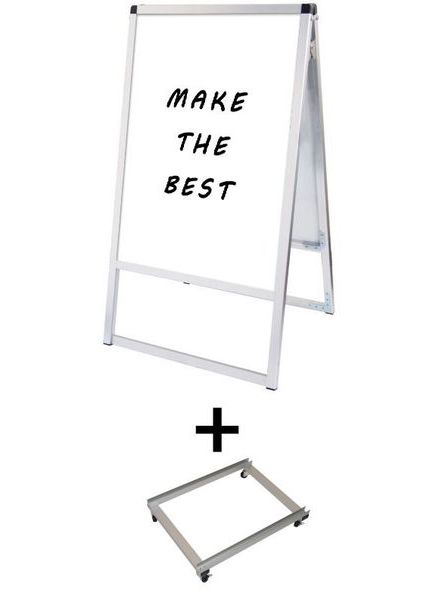 常磐精工 マーカースタンド バリウススタンド看板 ホワイトボード B2両面 アームキャスターセット VASKWB-B2R-KSET|【店舗用品】