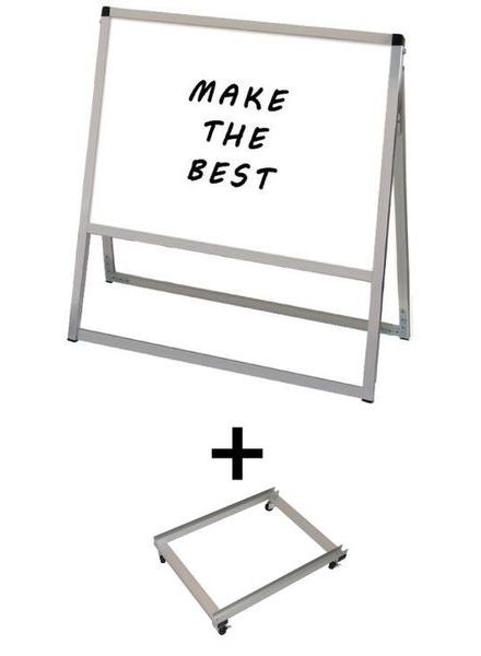 常磐精工 マーカースタンド バリウススタンド看板 ホワイトボード B2横片面 アームキャスターセット VASKWB-B2YK-KSET|【店舗用品】