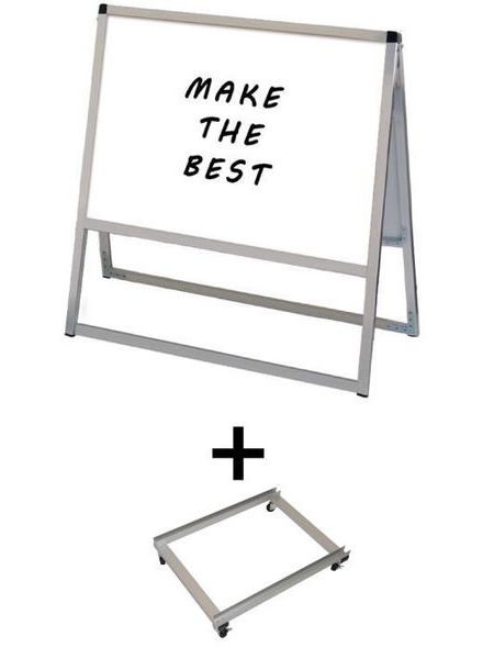 常磐精工 マーカースタンド バリウススタンド看板 ホワイトボード B2横両面 アームキャスターセット VASKWB-B2YR-KSET|【店舗用品】