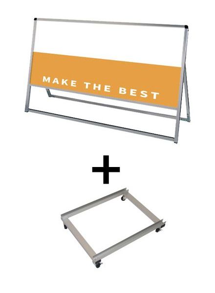 常磐精工 ボードスタンド バリウススタンド看板 アルミ複合板 1200×600片面 アームキャスターセット VASKAP-1200X600K-KSET|【店舗用品】