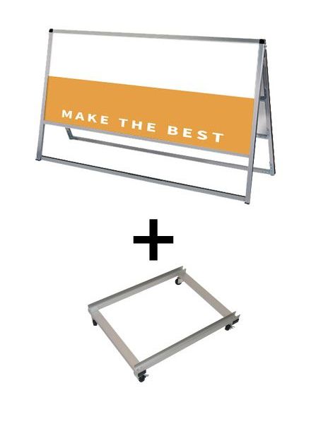 常磐精工 ボードスタンド バリウススタンド看板 アルミ複合板 1200×600両面 アームキャスターセット VASKAP-1200X600R-KSET|【店舗用品】